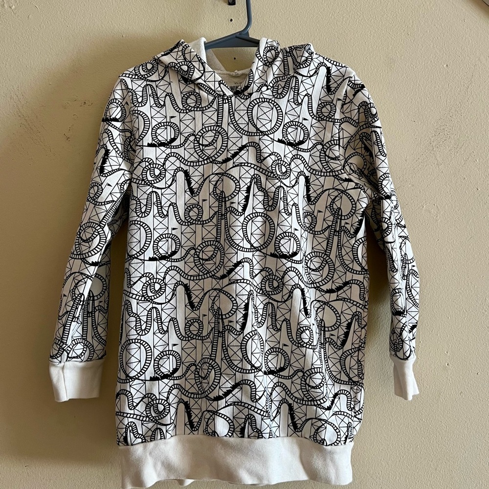 Kids' 8 Winter Water Factory Rollercoaster Patterned Hoodie Organic Cotton